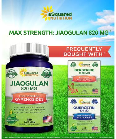 Jiaogulan Supplement - 180 Capsules with Black Pepper Extract | AMPK Activator & Adaptogen Pills | Max Strength 820mg Southern Ginseng Root Powder - Buy Online on GoSupps.com