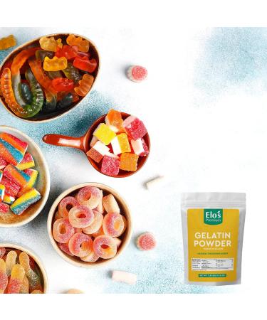 Gelatin (1lb 454g) by Elo s Premium |100% All-Natural Food Grade powder Unflavored Thickener| Packaged In Canada| Used As Thickener Stabilizer Texturiser| Non-GMO Gluten Free| Make Yogurt Fruit Gelatins Puddings and more - Buy Online on GoSupps.com