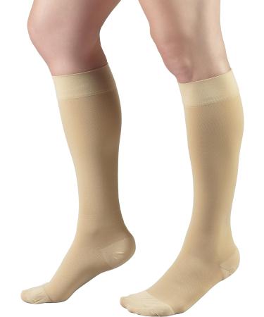 Truform Short Length 30-40 mmHg Compression Stockings for Men & Women - Beige Closed Toe Small (1 Pair) - International Shipping Available - Buy Online on GoSupps.com