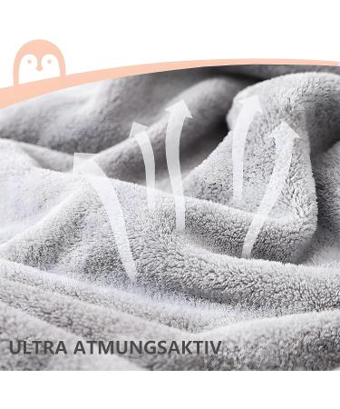 Bibykivn Baby Hooded Towel & Washcloth Set - Soft Bath Towels for Newborns & Children 0-3 Years Gray with Cute Ears - Buy Online on GoSupps.com