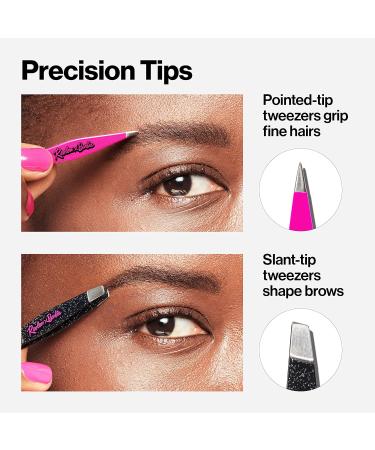 Revlon x Barbie Mini Tweezer Set Stainless Steel - Slant & Pointed Tip Tweezers in Travel Case - Buy Online on GoSupps.com