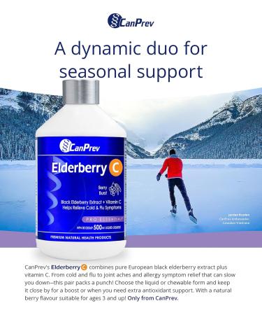 CanPrev Elderberry C | Black Elderberry Extract + Vitamin C | 500 ml Liquid - Buy Online on GoSupps.com