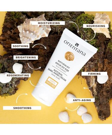 Orientana Hand Cream with Snail Mucus | Natural Regenerating Skin Care | 50ml for Dry & Irritated Skin | Reduce Discoloration & Nourish Hands - Buy Online on GoSupps.com
