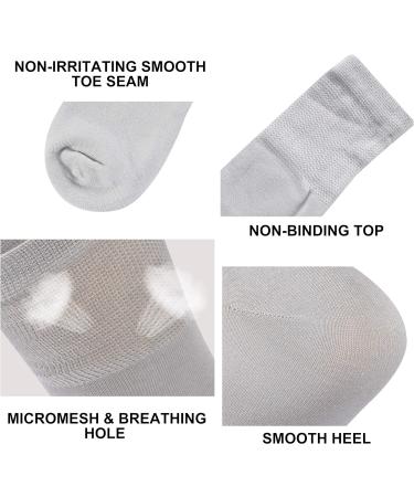 Sunew Bamboo Diabetic Socks - Unisex Non-Binding Moisture Wicking Crew Dress Socks - 3 Pairs Grey, X-Large - Buy Online on GoSupps.com