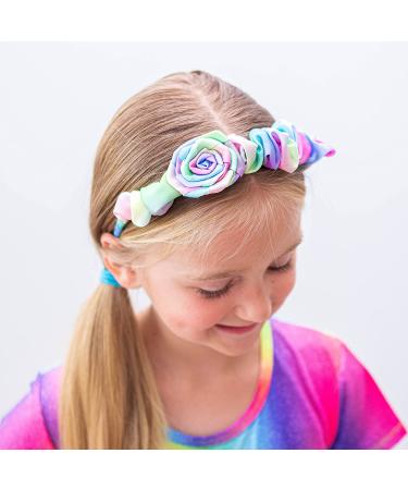FROG SAC 2 Tie Dye Satin Rosette Headbands for Girls - Dressy Ruched Hair Accessories for Kids - Buy Online on GoSupps.com