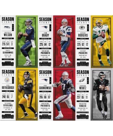 2017 Panini Contenders Season Ticket NFL Football Complete Mint 100 Card Basic Veteran Players Set Loaded with Stars including Tom Brady Carson Wentz Rob Gronkowski Myles Garrett Rookie Card and More