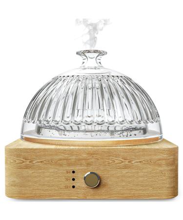 Glass Essential Oil Diffuser with Wood Base& Glass Reservoir, 200ml Ultrasonic Air Diffusers for Large Room Plastic Free Aroma Vaporizer with Timer 7 Color Light Waterless Auto Off for Home Office 200ML Glass Diffuser - Buy Online on GoSupps.com