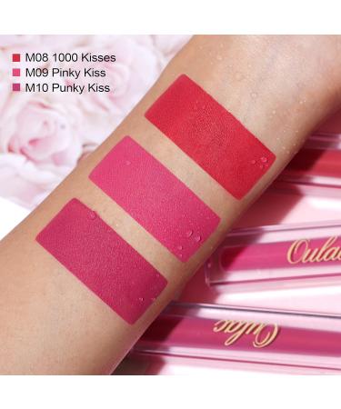 Oulac Matte Liquid Lipsticks - Long Lasting Lip Tint 3PCS Set | Waterproof, Vitamin E, Rose Oil | High Pigment Color | Gluten Free & Vegan - Buy Online on GoSupps.com