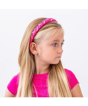 FROG SAC 3 Pearl Headbands for Girls - Satin Braided Hair Bands for Kids in Black, Purple, Pink - Cute Fashion Accessories with Pearls - Buy Online on GoSupps.com