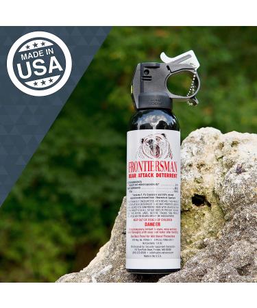 SABRE Frontiersman 7.9 oz. Bear Spray, Maximum Strength 2.0% Major Capsaicinoids, Powerful 30 ft. Range Bear Deterrent, Outdoor Camping & Hiking Protection, Quick Draw Holster & Multipack Options 7.9 oz Bear Spray, 2-Pack Bear Spray - Buy Online on GoSupps.com