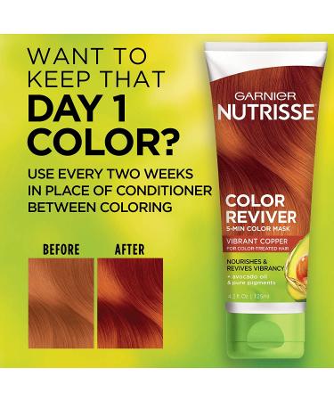 Garnier Nutrisse Color Reviver Hair Mask in Vibrant Copper 4.2 fl. oz. - Pack of 2 - Buy Online on GoSupps.com