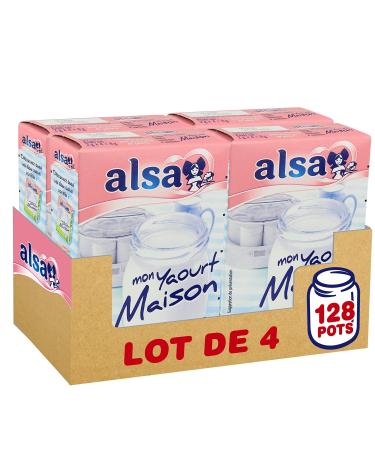 Alsa Pr paration Mon Yaourt Maison 128 Pots (Lot de 4x32 Pots) 32 gram
