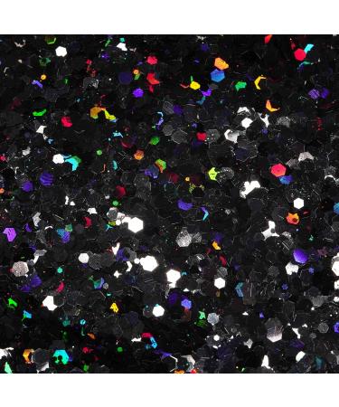 Holographic Chunky Black Glitter Set - 100g for Resin, Body, Hair, Face, Nails, Slime & Art - Buy Online on GoSupps.com