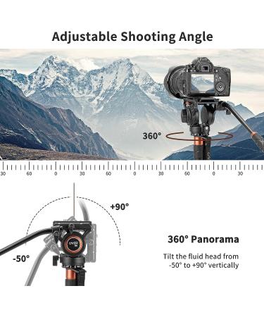 Cayer CF34 Carbon Fiber 71 Video Monopod Kit with Fluid Head and Folding Base - DSLR & Camcorder Telescopic Monopod Set - Buy Online on GoSupps.com