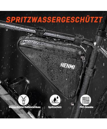 Henmi Waterproof Bicycle Frame Bag - Triangular Pocket for Phone Keys Snacks & Tools - Ideal for City Trekking & MTB Bikes - Buy Online on GoSupps.com