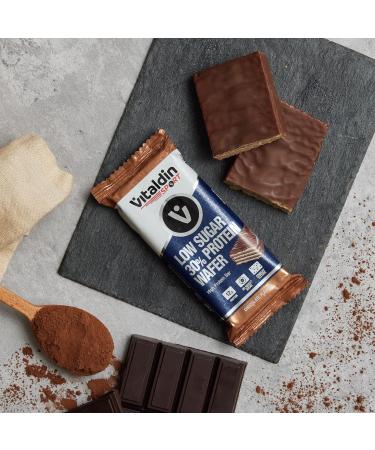 VITALDIN SPORT Low Sugar 30% Protein Wafer Chocolate-12 Protein Wafer Bars with Wafers x40gr Chocolate Flavor - High Protein and Low Sugar - No Added Sugars - Buy Online on GoSupps.com