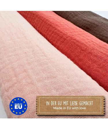 Mimadu Bio GOTS Baby Muslin Spit Towels Set - Organic Cotton Spitting Cloths for Girls (30x60 cm Blossom 3 Pack) - Buy Online on GoSupps.com