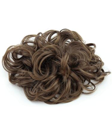 CAISHA XXL Brown Messy Bun Hairpiece - Bridal Updo Voluminous Curly Hairstyle #4T6 - Buy Online on GoSupps.com
