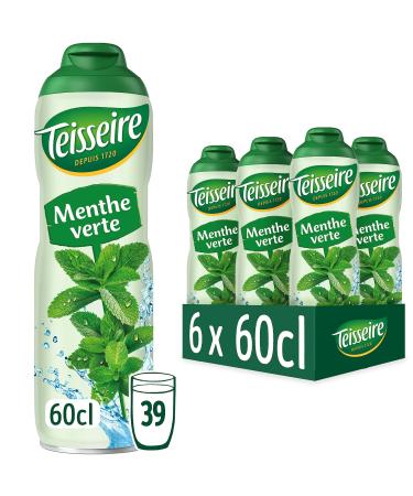 Teisseire Spearmint Syrup for Refreshing Drinks Cocktails Recyclable Bottle 6x60cl