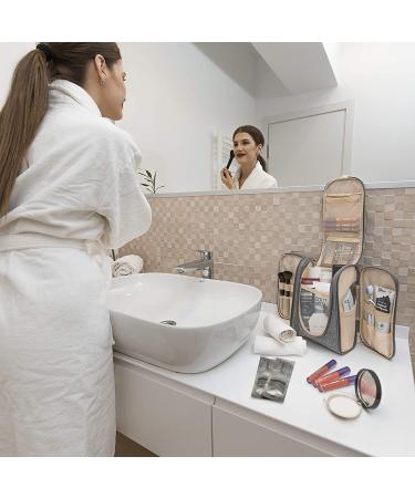 BOACAY Hanging Travel Toiletry Bag - (M) Quartz Gray Shower and Makeup Organizer for Women and Men - Buy Online on GoSupps.com