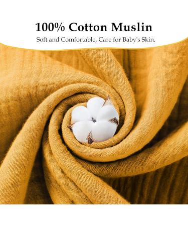 Premium 100% Cotton Musselin Kids Bath Poncho | Super Absorbent Hooded Towel for Babies & Children (64x60cm Orange) - Buy Online on GoSupps.com