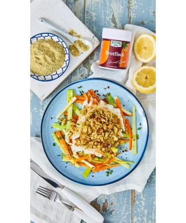 Fuchs Gourmet Selection Bratfish Spice Salt - Refillable Seasoning for Fish & Seafood Vegan 80g - Buy Online on GoSupps.com