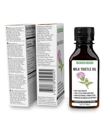 Siberian Milk Thistle Oil Extra Virgin Cold Pressed 100ml | Raw & Unrefined - Best for Health & Wellness - Buy Online on GoSupps.com