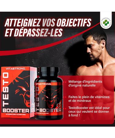Vitastrong Testosterone Booster 100% Natural and Safe Tablet Made in Italy High Quality for Extreme Increases Testosterone Levels and Muscle Mass - Buy Online on GoSupps.com