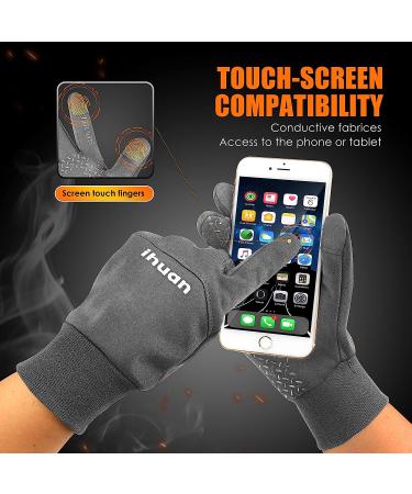 Winter Waterproof Thermal Gloves - Unisex Touch Screen Cold Weather Gloves for Workout, Running, Cycling - Grey, X-Large - Buy Online on GoSupps.com