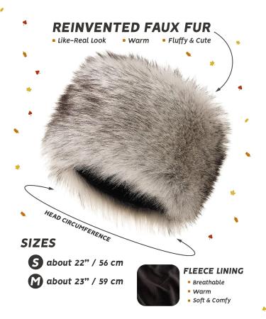 Futrzane Russian Faux Fur Hat for Women - Comfy Cossack Style Silver Fox Design - Buy Online on GoSupps.com