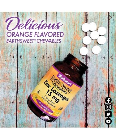 Bluebonnet EarthSweet Zinc Lozenges - Natural Orange Flavor, 15mg, 60 Count - Buy Online on GoSupps.com