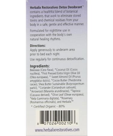 Herbalix Restoratives Nighttime Detox Cleansing Deodorant - 2.5 oz - Buy Online on GoSupps.com