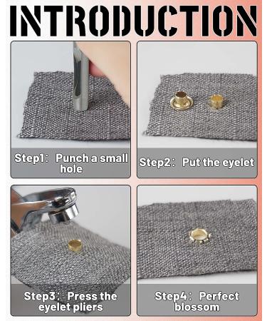 500Pcs 1/4 Inch Grommet Tool Kit with Leather Hole Punch Pliers - Gold and Silver Metal Eyelets for Leather, Shoes, Fabric, Belts - Buy Online on GoSupps.com