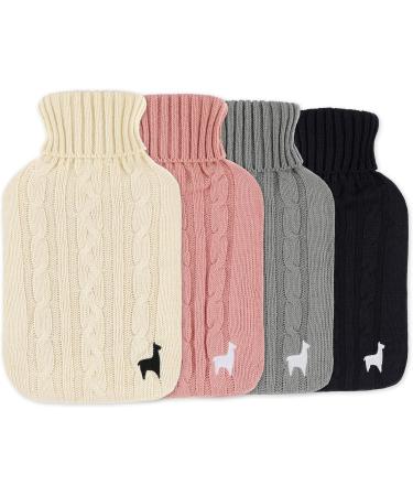 Nordstern Premium Hot Water Bottle - Soft Knitting Cover Spout-Proof Natural Rubber for Pain Relief - Ideal for Adults & Children - Ros  - Buy Online on GoSupps.com