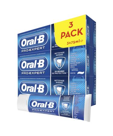 Oral-B Pro-Expert Dentifrice Nettoyage Intense 24 H de Protection Prot ge Contre la Plaque Dentaire Lot de 3x75 ml 81685626 Nettoyage Intense Promo x3