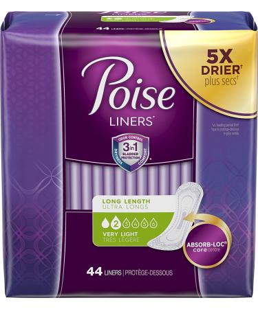 Poise Liners - Long Length, Very Light Absorbency - 176 Count (4 Packs) - Buy Online on GoSupps.com