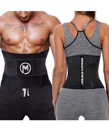 Mermaid's Mystery Waist Trimmer Belt for Women Men - Black, Size M (31-42) - Sport Sweat Workout Body Shaper Sauna - Buy Online on GoSupps.com