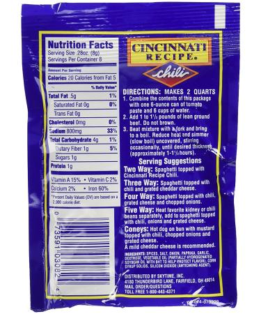 Cincinnati Chili Mix Packets 6 Pack - 2.25 oz Each - Buy Online on GoSupps.com