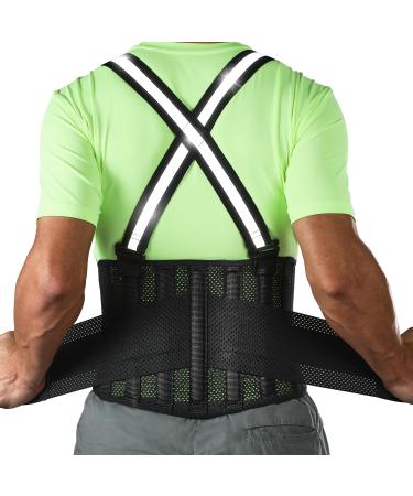 Fitomo loin bandage for work with reflective straps and 7 loops ultra -line network fabric lumbar support orthopedic support for working on the motorcycle sport M black - Buy Online on GoSupps.com