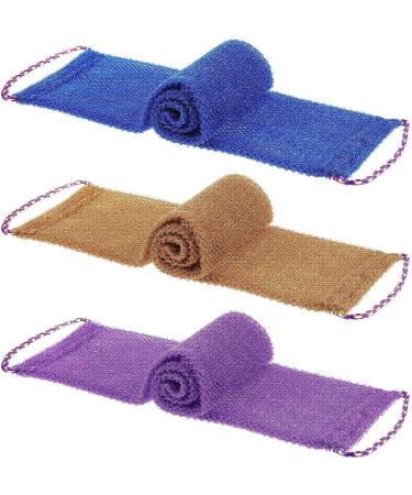 African Exfoliating Net Sponge Set - 3 Pack with Handles | Bath Body Back Scrubber for Shower Loofah | Long Washcloth Wash Net Cloth - Buy Online on GoSupps.com