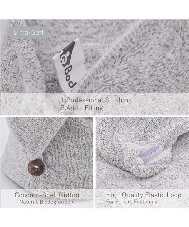 Myhomebody Haartuch Wrap | Luxurious Anti-Frizz Fast Dry Turban | Ultra Absorbent Carbon Fiber | 2 Pack Gray - International Shipping Available - Buy Online on GoSupps.com