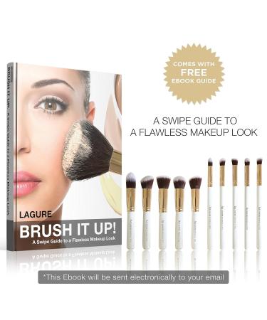 Premium Kabuki Makeup Brush Set - Ultimate Brushes for Eyeshadow Contour Blush & Foundation - Complete with Cosmetic Brush Guide for Flawless Application - Buy Online on GoSupps.com