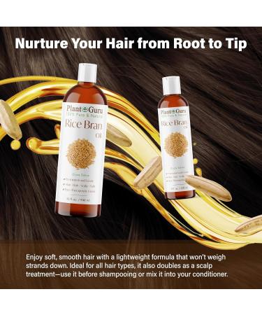 Plant Guru Rice Bran Oil 8 fl. oz. 100% Pure & Natural Carrier Oil for Skin Face Body and Hair Moisturizing. Great for DIY Creams Lotions and Lip Balms. - Buy Online on GoSupps.com
