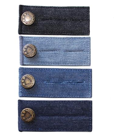 ZEFFFKA Denim Waist Extender Buttons 4 pcs Assorted Colors for Jeans & Skirts - Buy Online on GoSupps.com