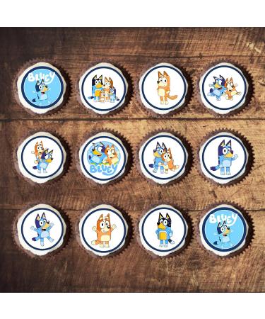 Blue Dog Cupcake Toppers (PRECUT Optional) #2 Edible Blue y Cake Topper Bluey Birthday Decorations Blue Family Edible Cake Topper Puppy Cake Decorations Blue y Party Decorations (PRECUT 12) 12 PRECUT - Buy Online on GoSupps.com