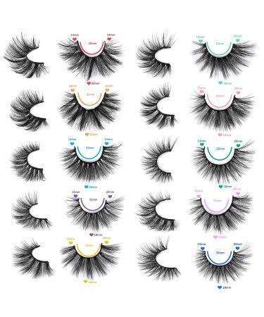 Boahankuke D False Eyelashes Multipack - 20 Pairs, 10 Styles | Natural Wispy Look, 18-20mm 3D Fluffy Crossed Faux Mink Lashes Pack for Cat eye & Round Shape - Buy Online on GoSupps.com