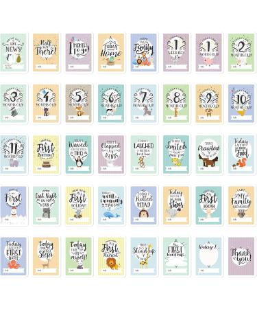 Baby Moment Cards & Keepsake Box - 40 Unisex Milestone Photo Cards & Pregnancy Markers - Boy Girl Baby Shower Set - Buy Online on GoSupps.com