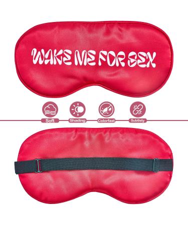Wake Me for Sex Sleep Eye Masks - Adjustable Silk Blindfolds for Adults | 4 PCS in Black Pink Navy Red - Perfect for Play & Relaxation - Buy Online on GoSupps.com
