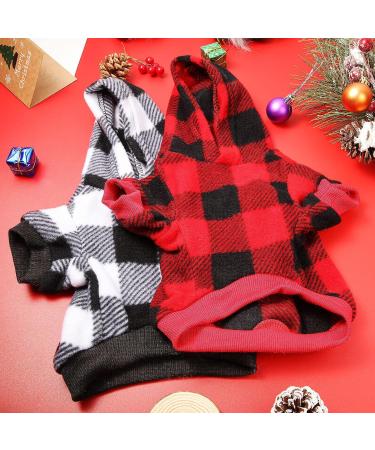 Frienda Plaid Dog Hoodie with Hat - Warm Winter Pet Clothes for Small Medium Puppy (Medium) - Buy Online on GoSupps.com