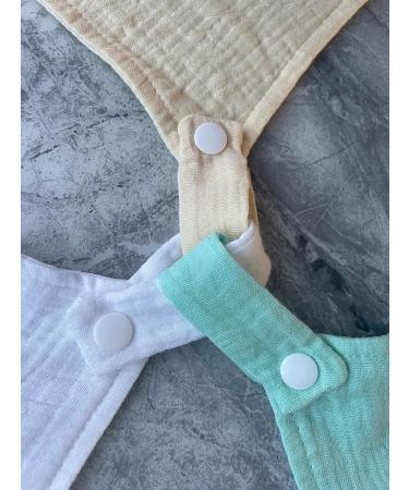Baby Luxe 5-in-1 Mini Muslin Square Bib Toy Holder Washcloth Comforter - With Clip Attachment For Baby Bag Pacifiers Teething Toys and More (Set of 3: Yellow Mint White) 23_23_cm Yellow Mint White - Buy Online on GoSupps.com